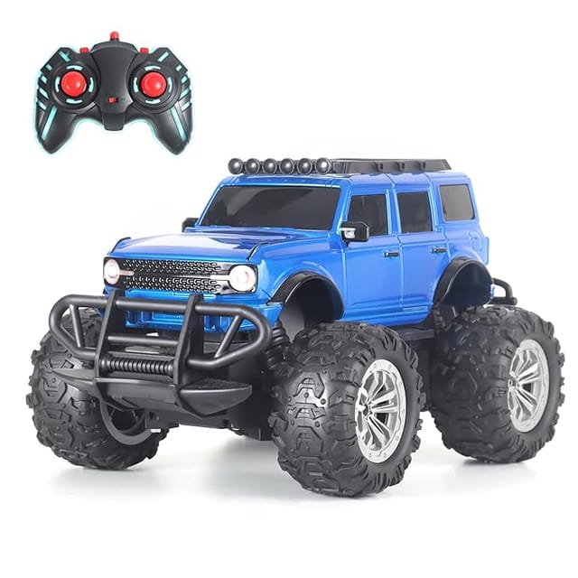 Popsugar Off Roader Rechargeable Remote Control Monster Truck with 2 Speeds and 4 Headlight Modes