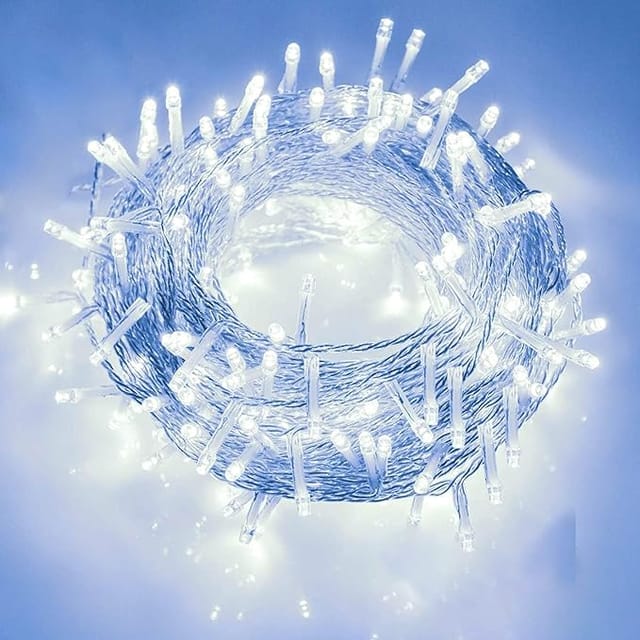 NIYAMAX 12 Meter 42 Led Dhoom Lights Waterproof LED Decorative String Fairy Rice Lights for Indoor and Outdoor Decoration Lights, Festival, Party, Wedding, Garden (White Color, Pack of 1)