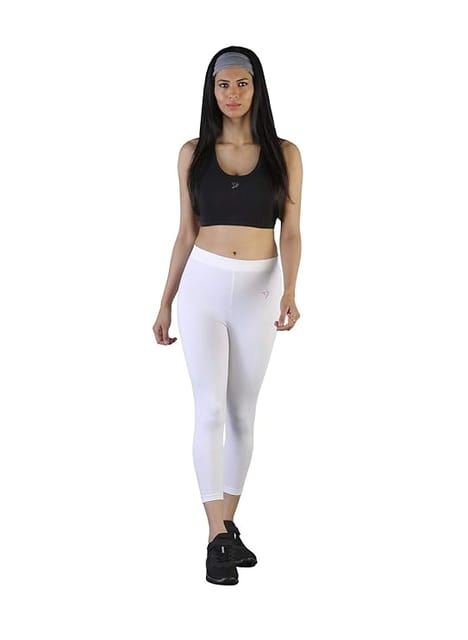 TWIN BIRDS Tailored-Cut & Classic-Fit Cotton Capri Leggings for Women