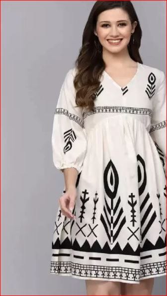 Women A-line White Dress