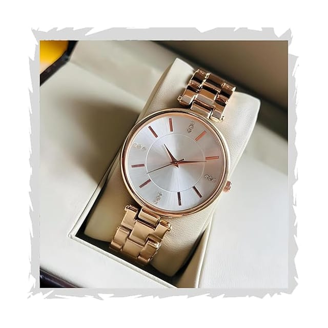 STYLEDOSE Women Analogue Wrist Watches for Women's & Girls&Miss&Ladies Diamond Studded Dial Rosegold Colored Stylish Bracelet Strap