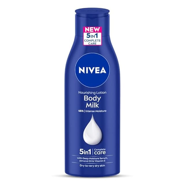 NIVEA Nourishing Body Milk 200ml Body Lotion with Deep Moisture Serum | 48 H Moisturization | With 2X Almond Oil | Smooth and Healthy Looking Skin |For Very Dry Skin