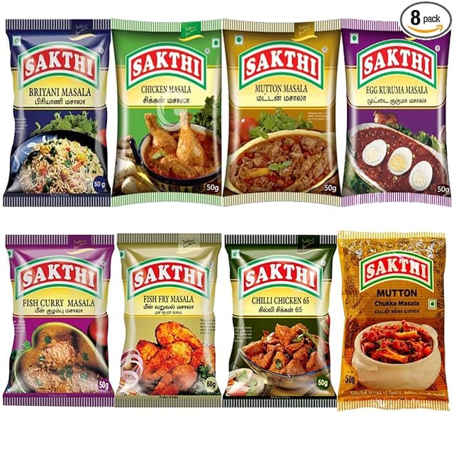 Sakthi Masala Non Veg Combo Pack - Pack of 8 Different Varieties of Masala