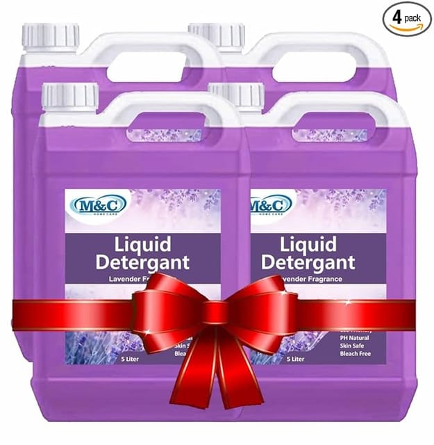 M&C HOMECARE Liquid Detergent Blue (Pack of 4) 20 Ltr, All type for cloth, use for top load and front load Purpal (5000 ml)