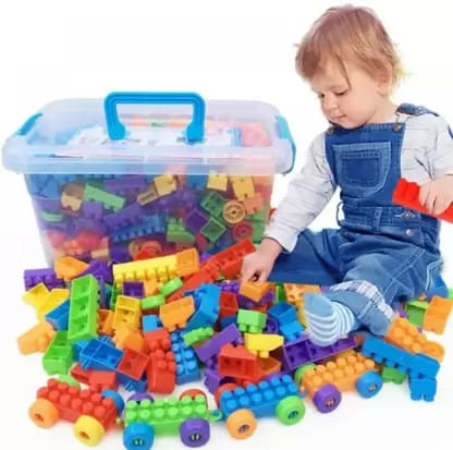 ARIZON DIY Plastic Building Blocks for Kids 100+ pcs  (Multicolor)