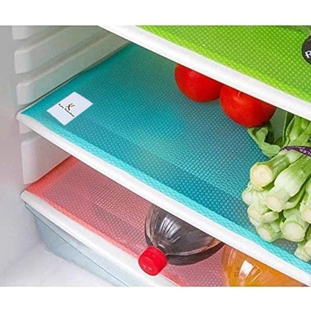 Kuber Industries Refrigerator Drawer Mat|Rectangular Shape & Water Proof PVC Material,Pack of 6 (Multicolour),Polyvinyl Chloride