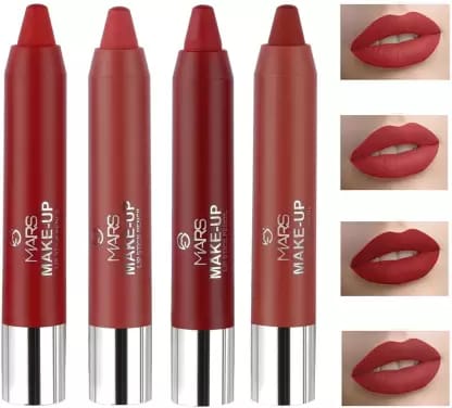 MARS Ultra Matte Lipstick Pack of 4  (Maroon Mix, 14.4 g)